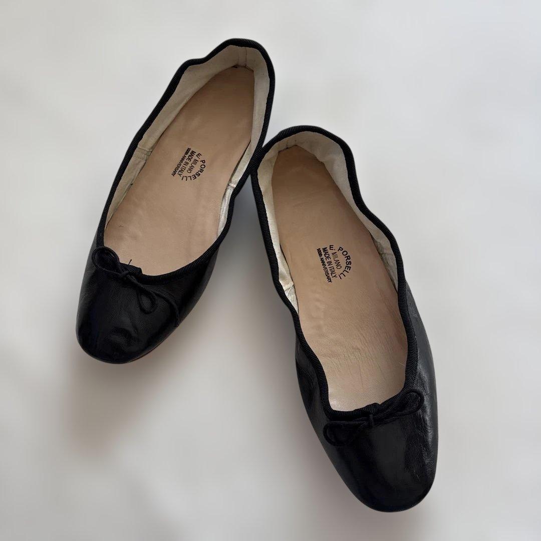 未使用級✨A.P.C. ポルセリブラック バレエシューズ　黒　ブラック　39