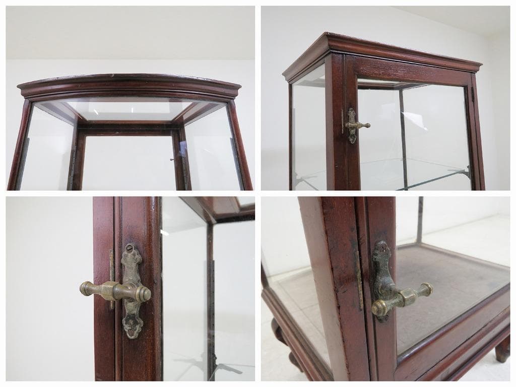 ピカソ様 イギリスアンティーク ガラスキャビネット ショーケース 飾り棚 縦型