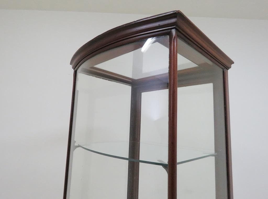 ピカソ様 イギリスアンティーク ガラスキャビネット ショーケース 飾り棚 縦型