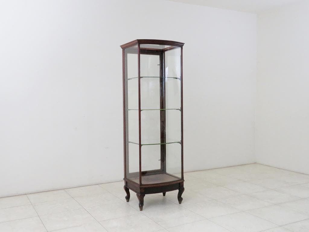 ピカソ様 イギリスアンティーク ガラスキャビネット ショーケース 飾り棚 縦型