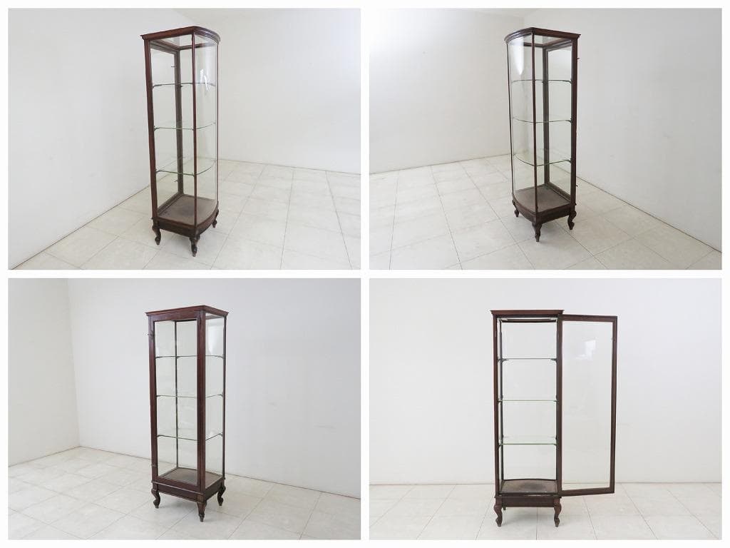 ピカソ様 イギリスアンティーク ガラスキャビネット ショーケース 飾り棚 縦型