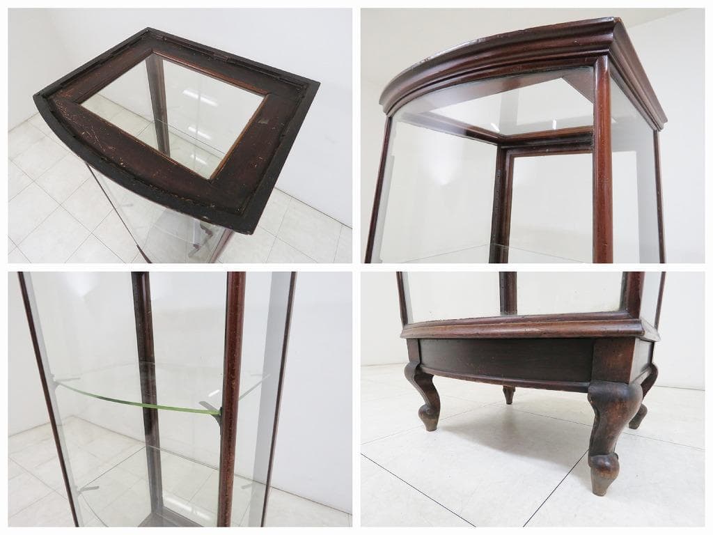 ピカソ様 イギリスアンティーク ガラスキャビネット ショーケース 飾り棚 縦型