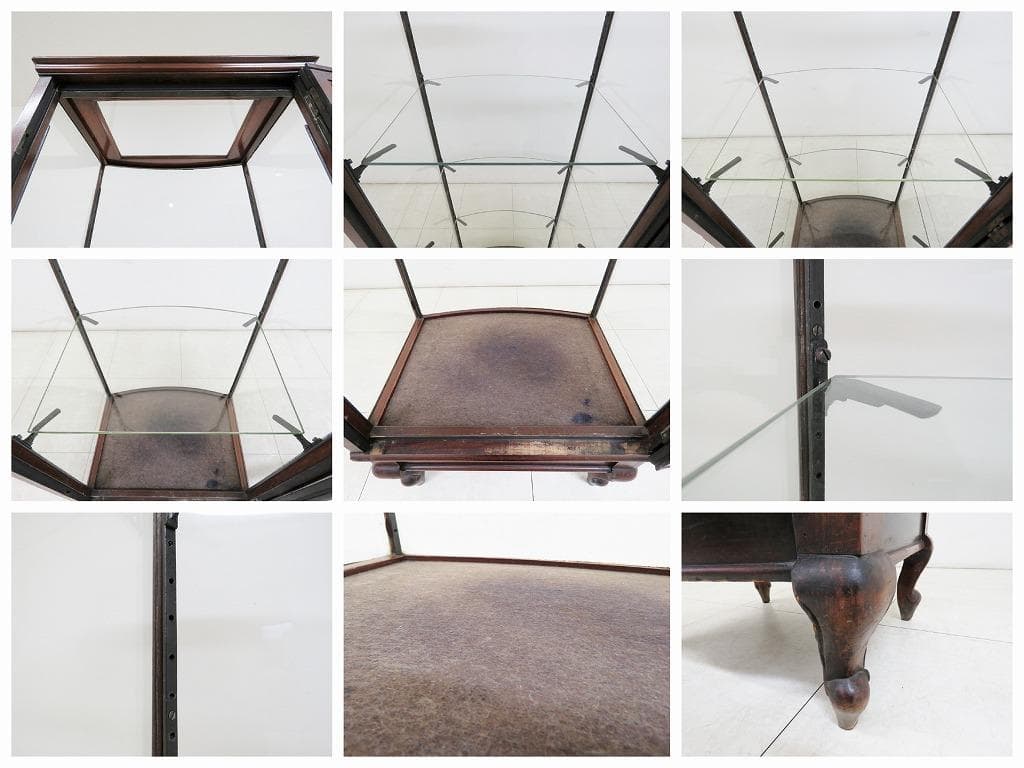 ピカソ様 イギリスアンティーク ガラスキャビネット ショーケース 飾り棚 縦型