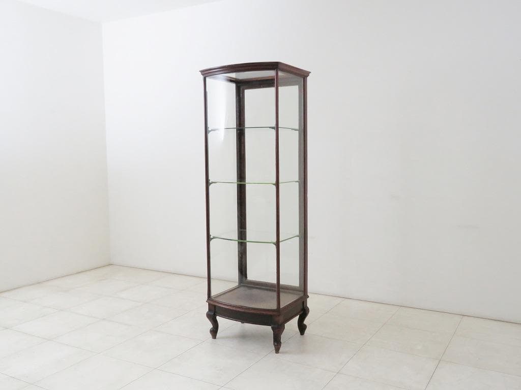 ピカソ様 イギリスアンティーク ガラスキャビネット ショーケース 飾り棚 縦型