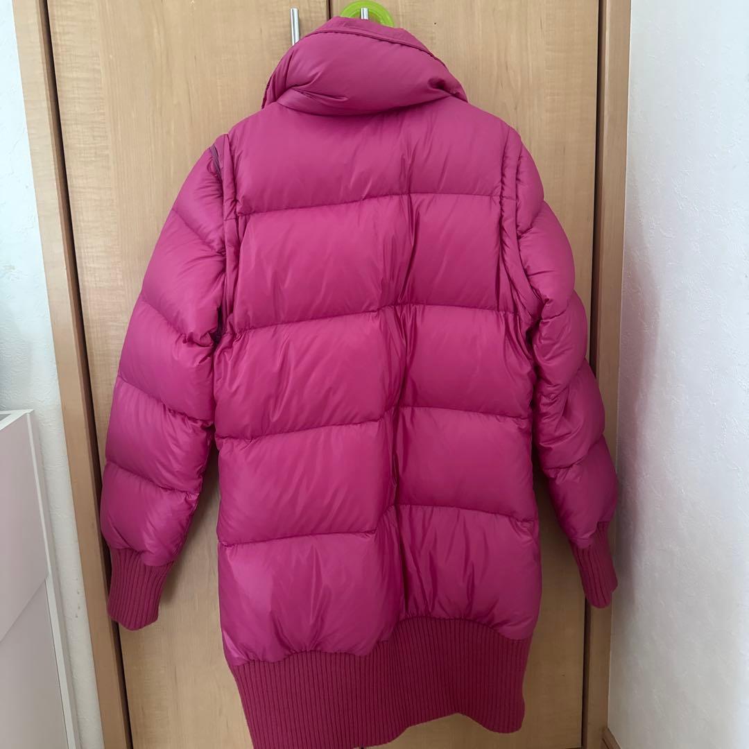 ピンク ダウンジャケット フード付き