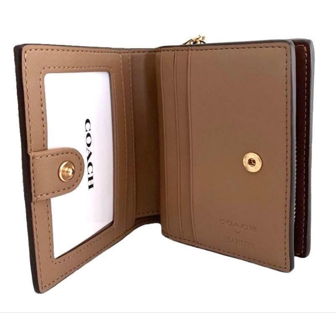 COACHコーチ ×スヌーピーコラボシグネチャースナップ二つ折り財布