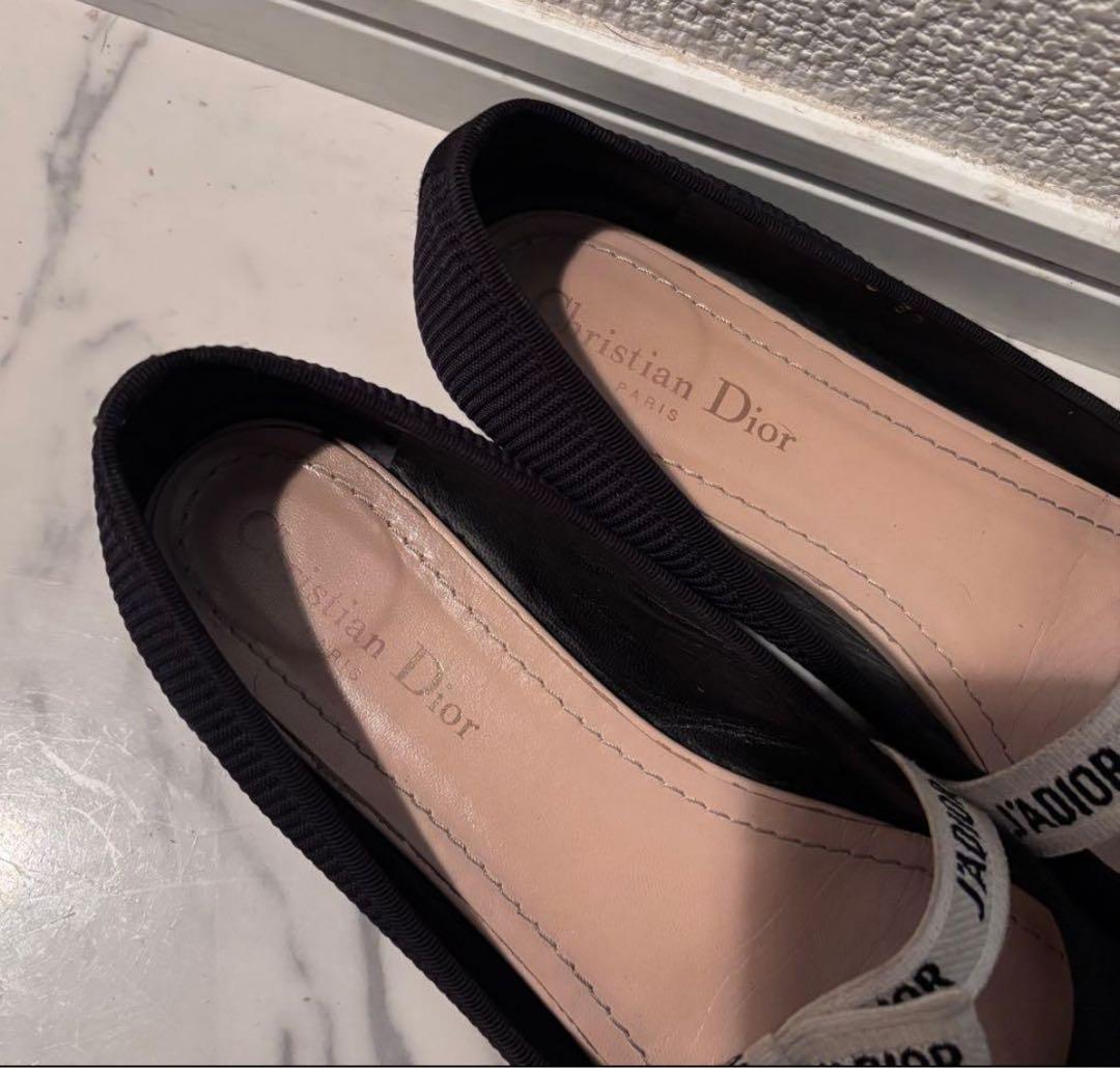 AyaChristian Dior ブラックバレエシューズ