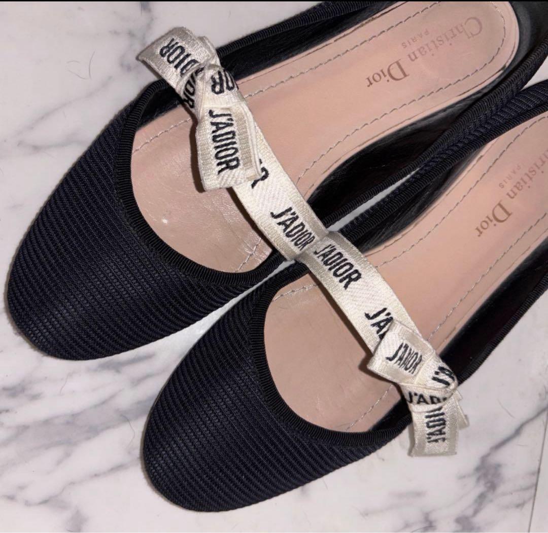 AyaChristian Dior ブラックバレエシューズ