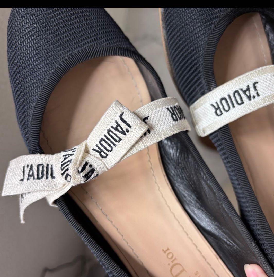 AyaChristian Dior ブラックバレエシューズ