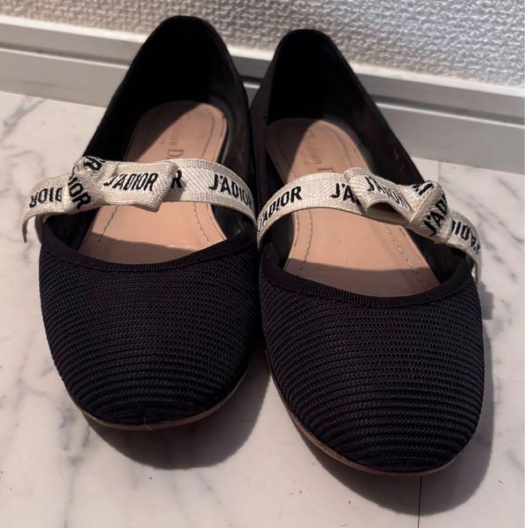 AyaChristian Dior ブラックバレエシューズ