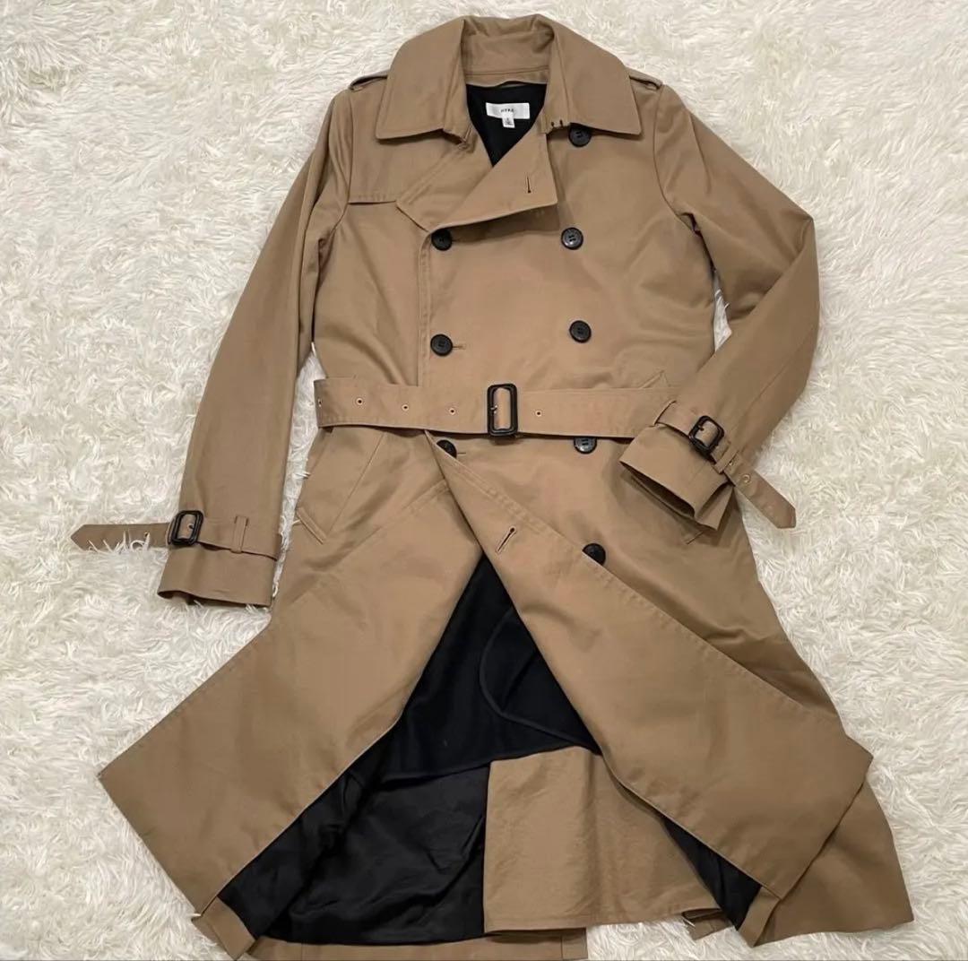 HYKE ハイク ロングトレンチコート ベージュ ウールライナー付き M相当