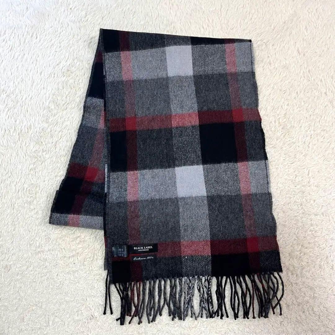 ブラックレーベル チェック マフラー カシミヤ
