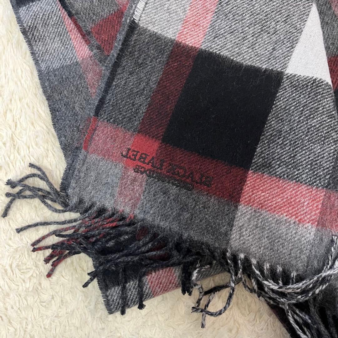 ブラックレーベル チェック マフラー カシミヤ
