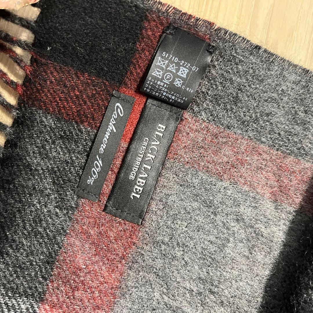 ブラックレーベル チェック マフラー カシミヤ