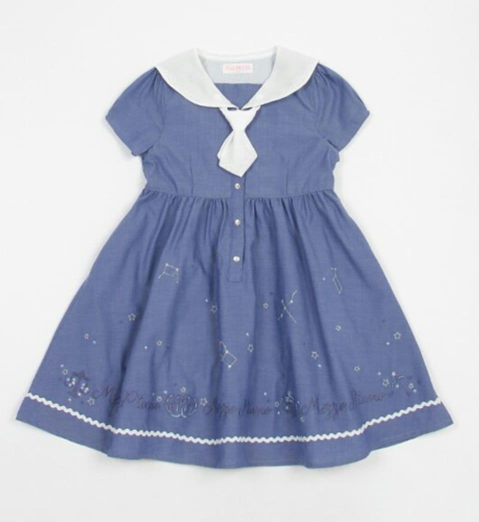 メゾピアノ 星座刺繍 セーラーワンピース 130