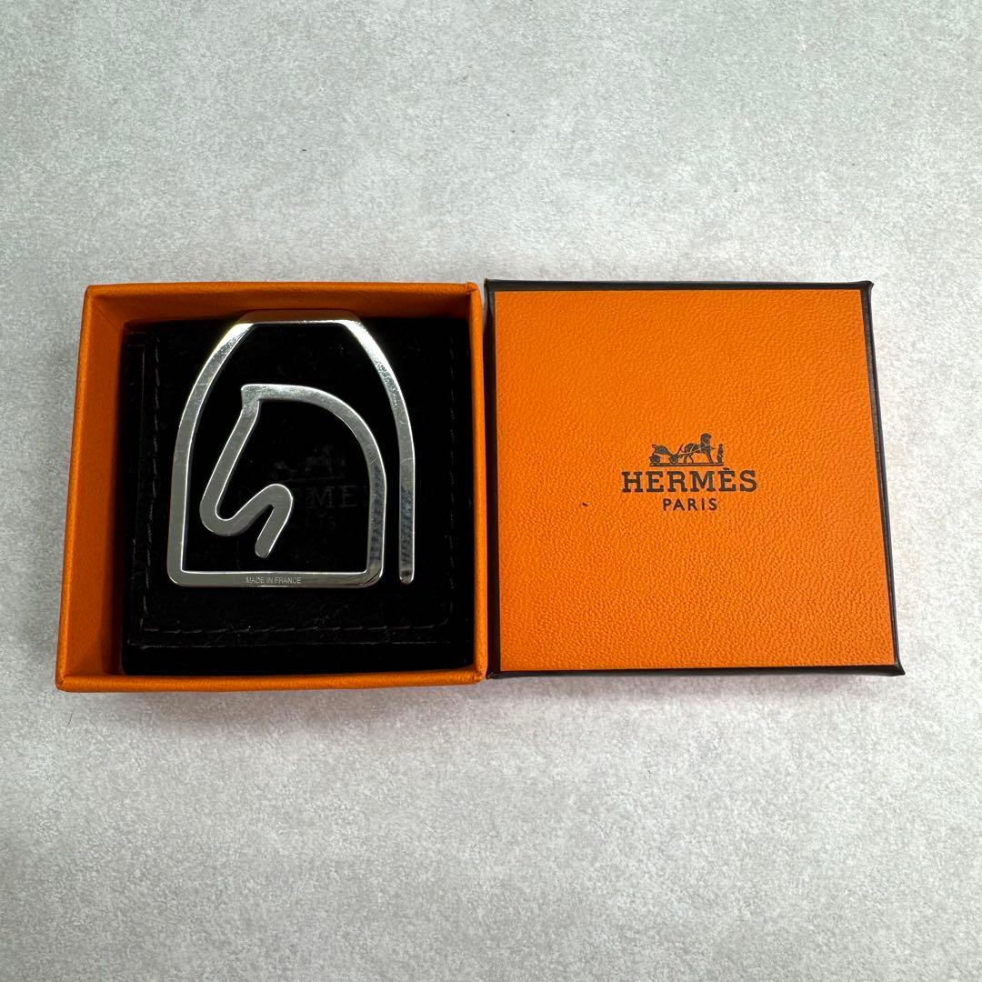 HERMES エスケトル マネークリップ メタル ホース シルバー