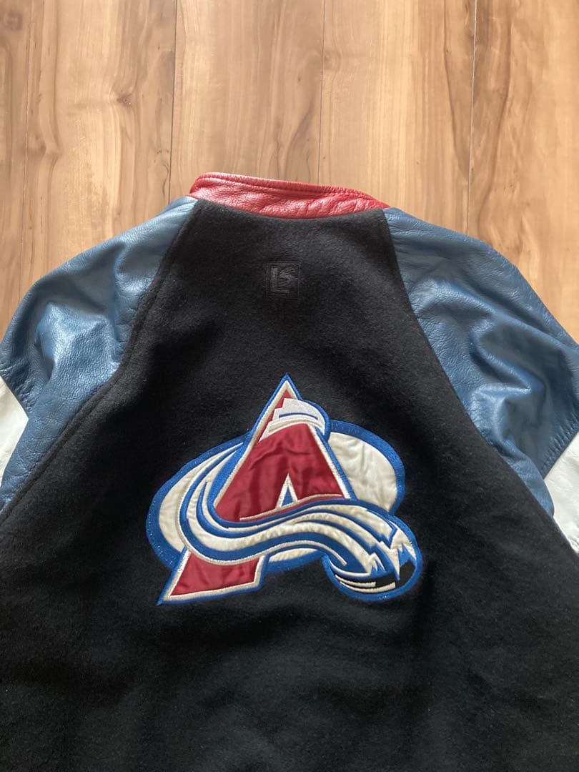 NHL Colorado Avalanche コロラドアバランチ 袖革スタジャン