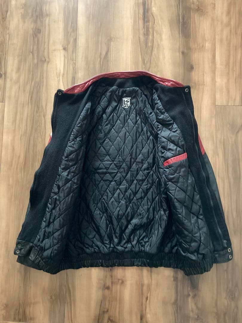 NHL Colorado Avalanche コロラドアバランチ 袖革スタジャン