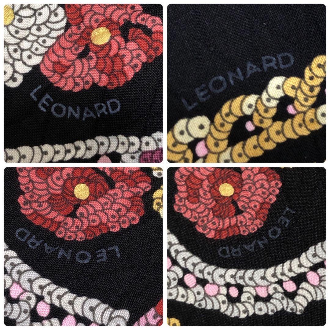 極美品✨ レオナール 金ボタン シルク混 ペイズリー柄 黒 ジャケット コート