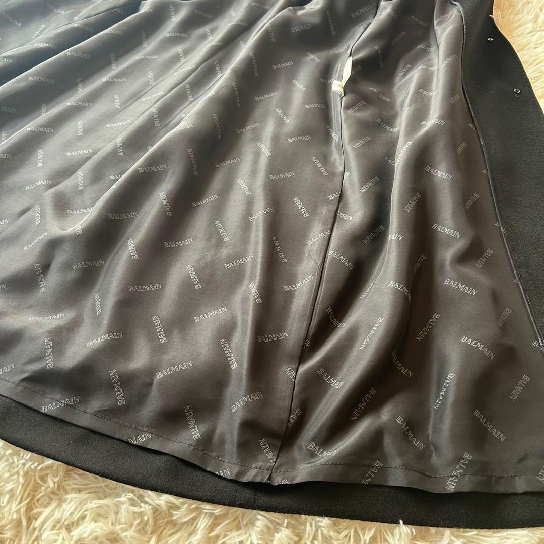 美品バルマン　大きいサイズ15号　滑らか　上質カシミヤロングコート