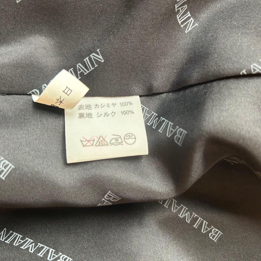 美品バルマン　大きいサイズ15号　滑らか　上質カシミヤロングコート