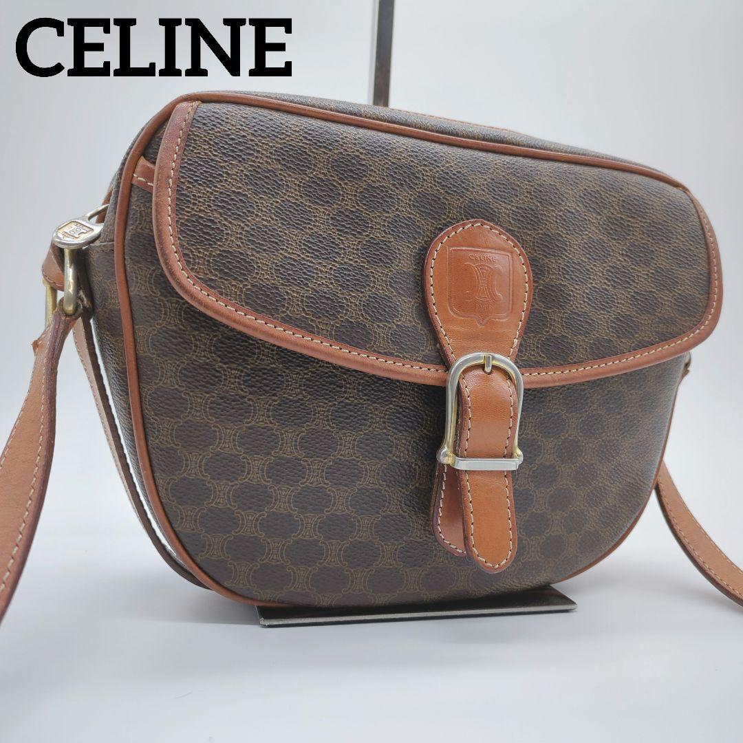 【人気モデル・良品】セリーヌ☆ショルダーバッグ マカダム トリオンフ PVC