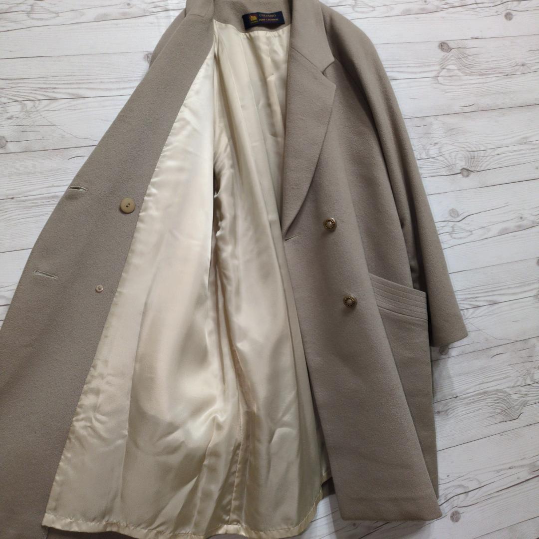 ✨極上✨高級生地 コロンボ カシミヤ100% チェスターコート ダブル グレー系