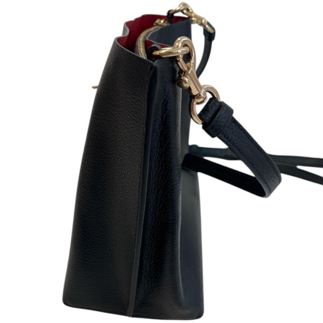 極美品 コーチ ショルダーバッグ ブラック レザー C4084 ハンドル無し