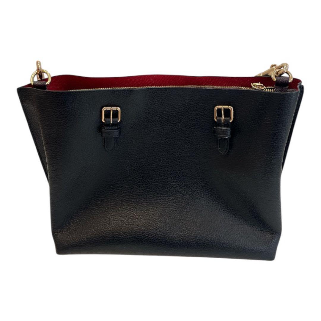 極美品 コーチ ショルダーバッグ ブラック レザー C4084 ハンドル無し