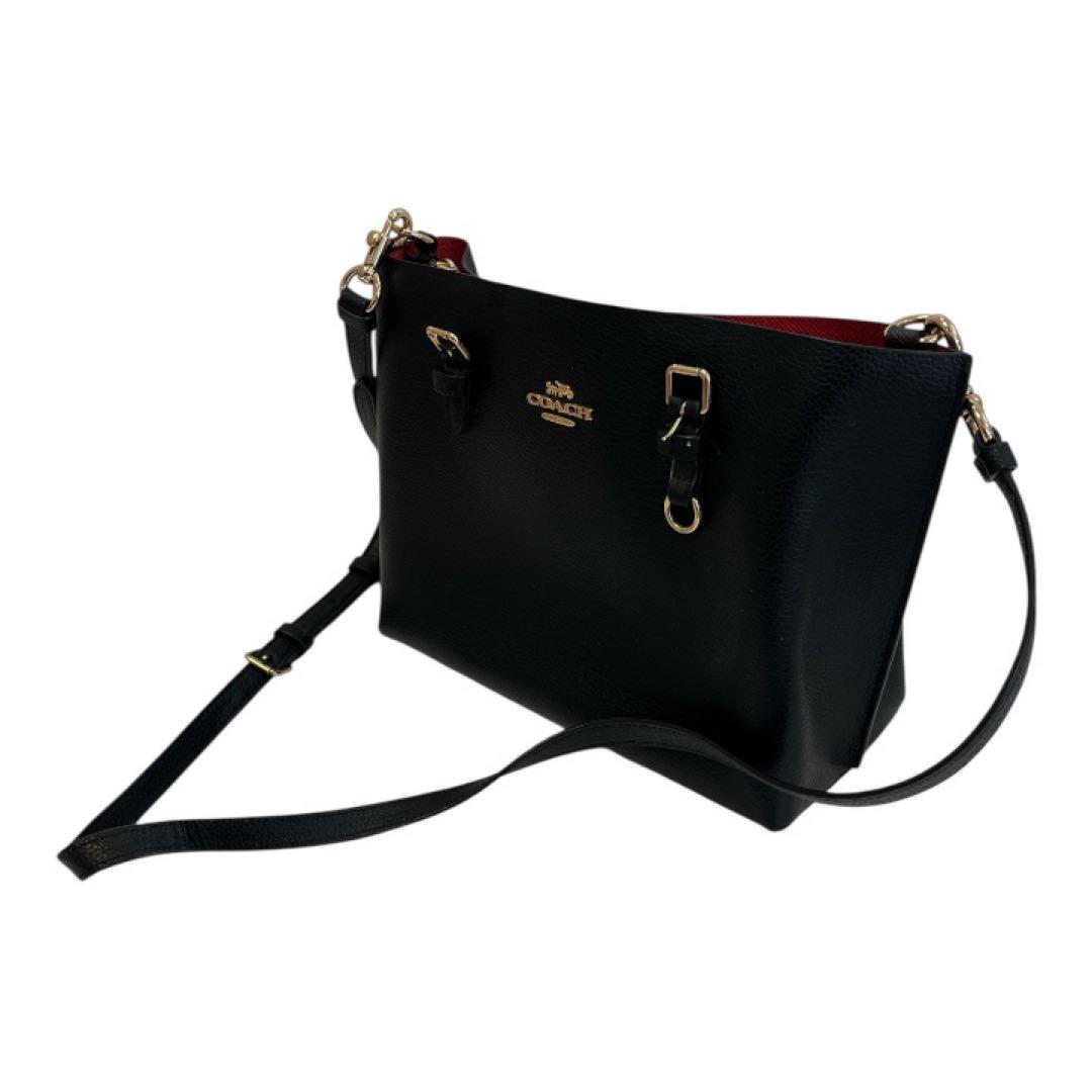 極美品 コーチ ショルダーバッグ ブラック レザー C4084 ハンドル無し