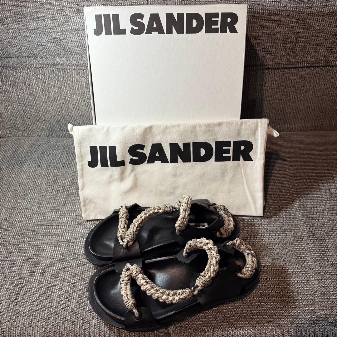 早い者勝ち【2025年モデル】JILSANDER ブラックレザーロープサンダル￼