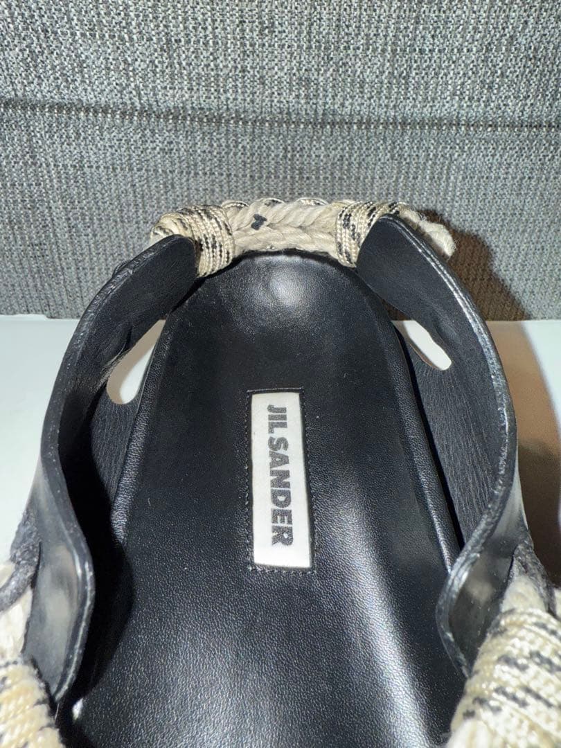 早い者勝ち【2025年モデル】JILSANDER ブラックレザーロープサンダル￼