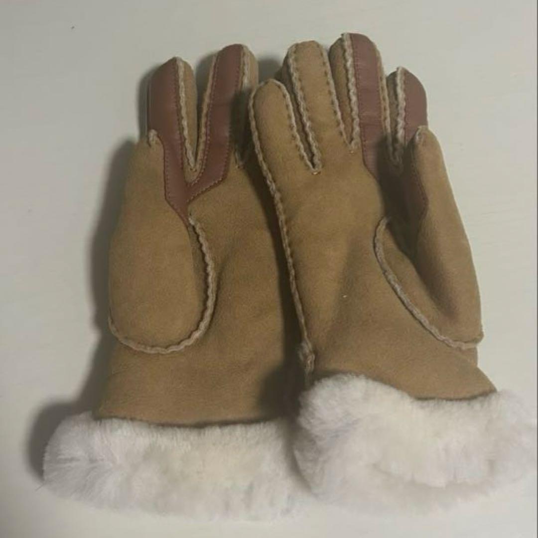 ほぼ未使用「UGG 」17371BX-CHE-m 手袋 グローブ 茶色 スエード