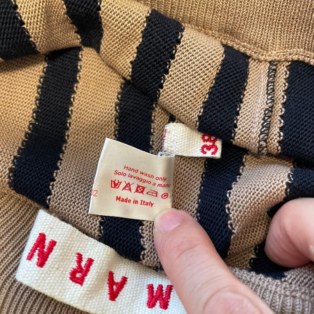 マルニMARNI38 ストライプニットパンツレギンススパッツ重ね着に重宝