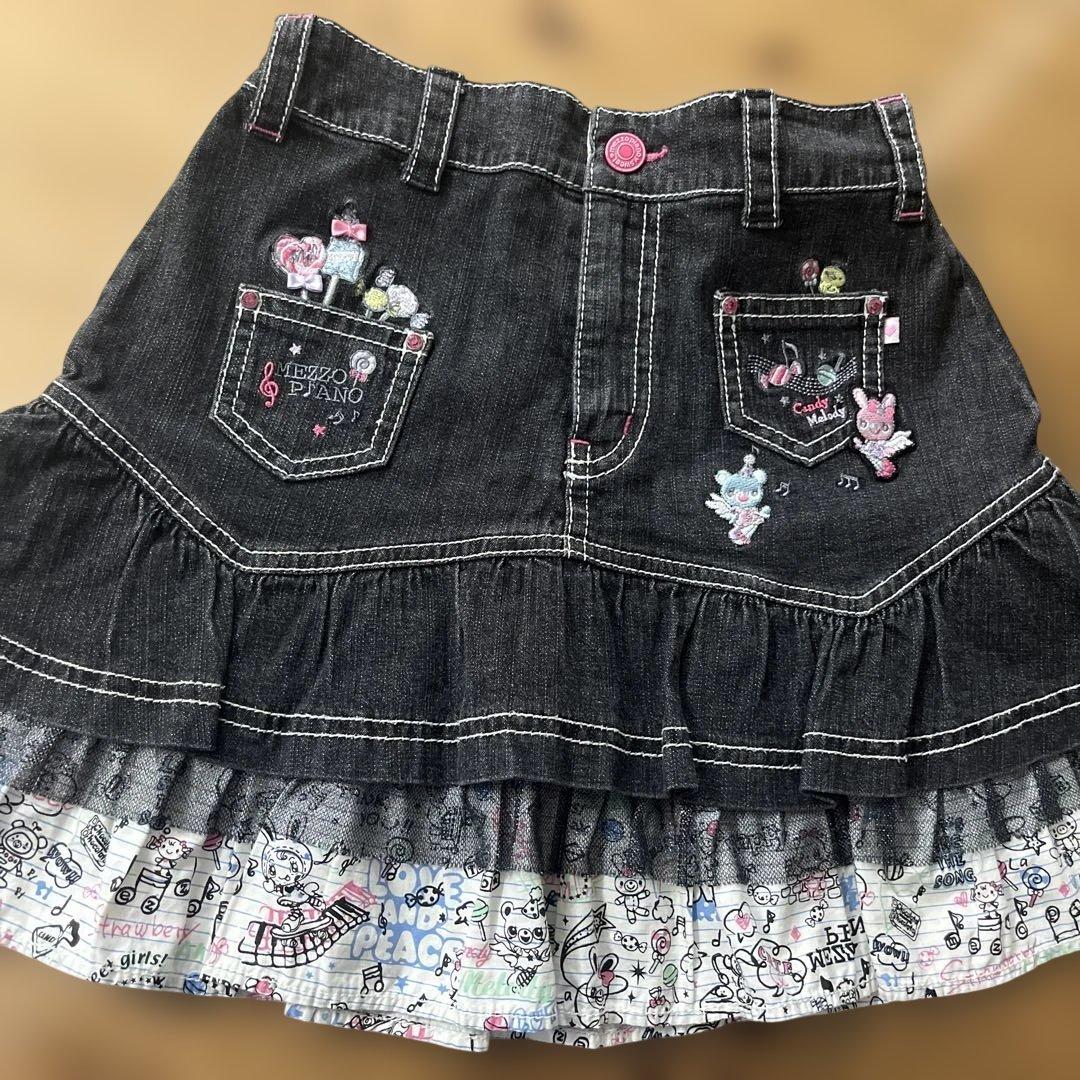 激レア　メゾピアノ スカート みみぽぽ　刺繍　平成レトロ 135