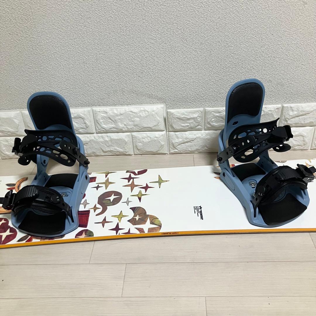 新品バインディング/Rome VINYLロームスノーボードセット143/バック付