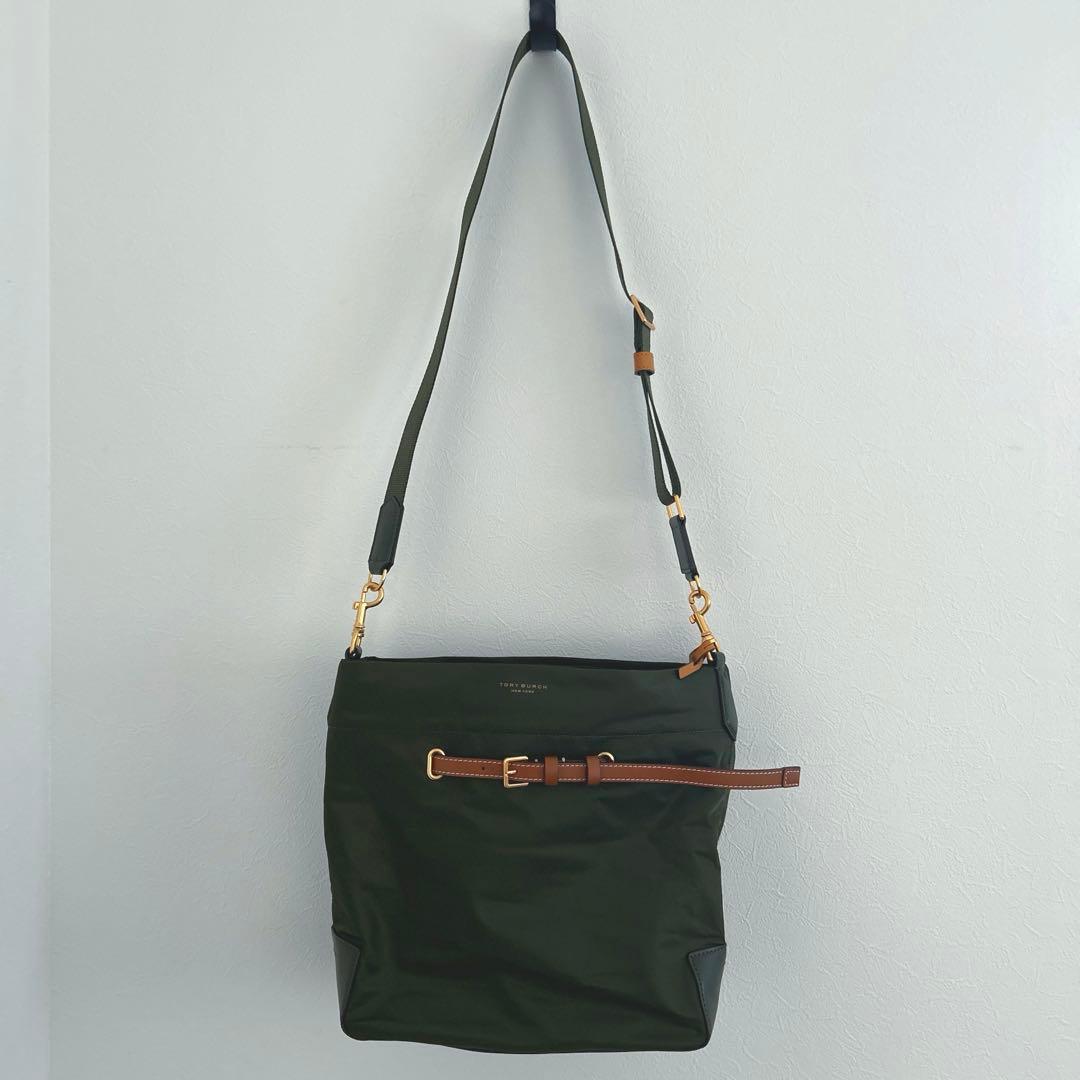 B*r様 【極美品】トリーバーチ 2way ショルダーバッグ ナイロン グリーン