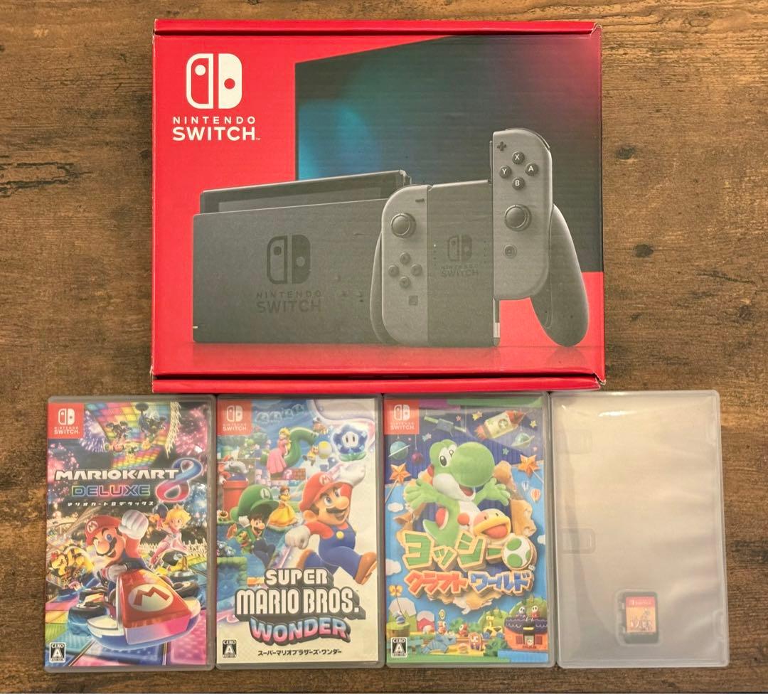 美品 Nintendo Switch 本体 グレー すぐ遊べるセット