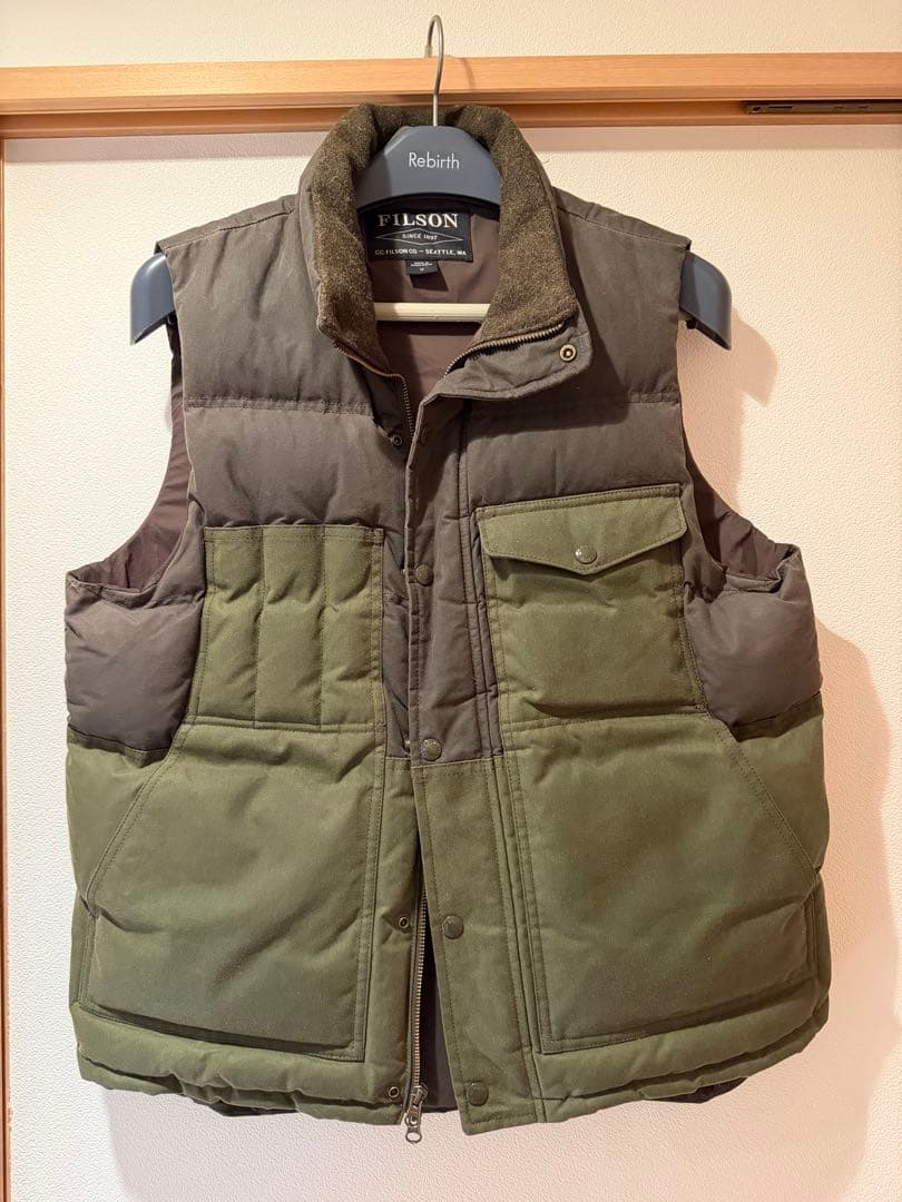 FILSON ダウンベスト Mサイズ オリーブグリーン