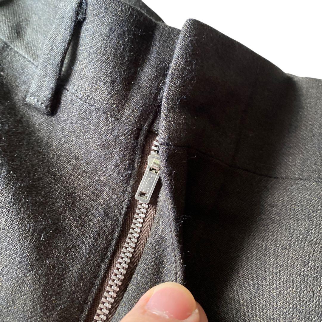 60s US vintage ウールギャバジン ワンタック ワイドスラックス