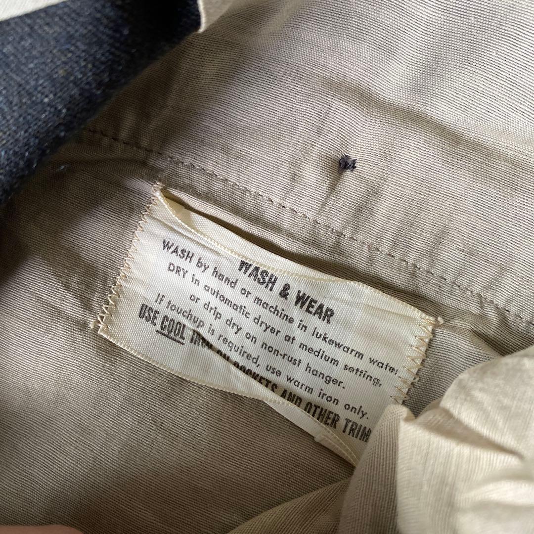 60s US vintage ウールギャバジン ワンタック ワイドスラックス