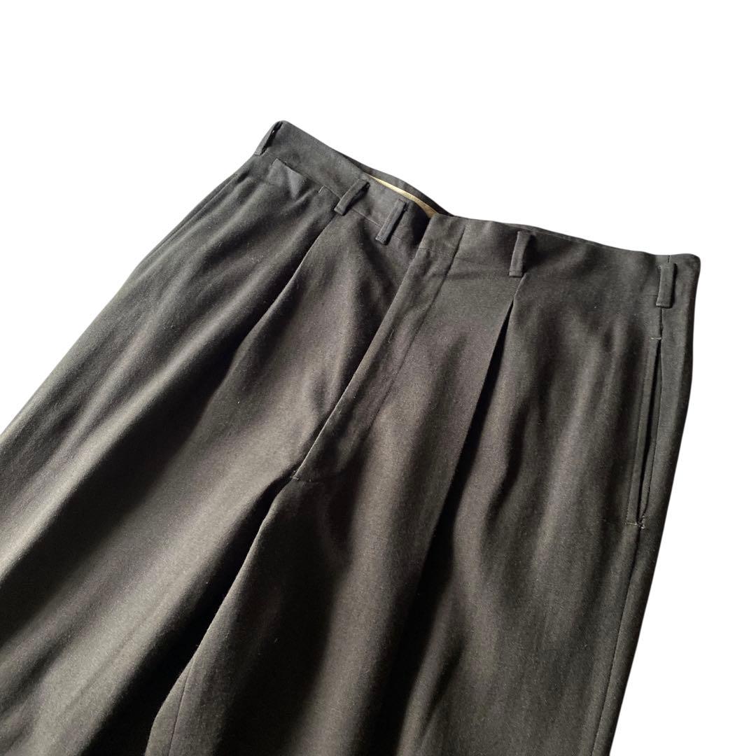 60s US vintage ウールギャバジン ワンタック ワイドスラックス