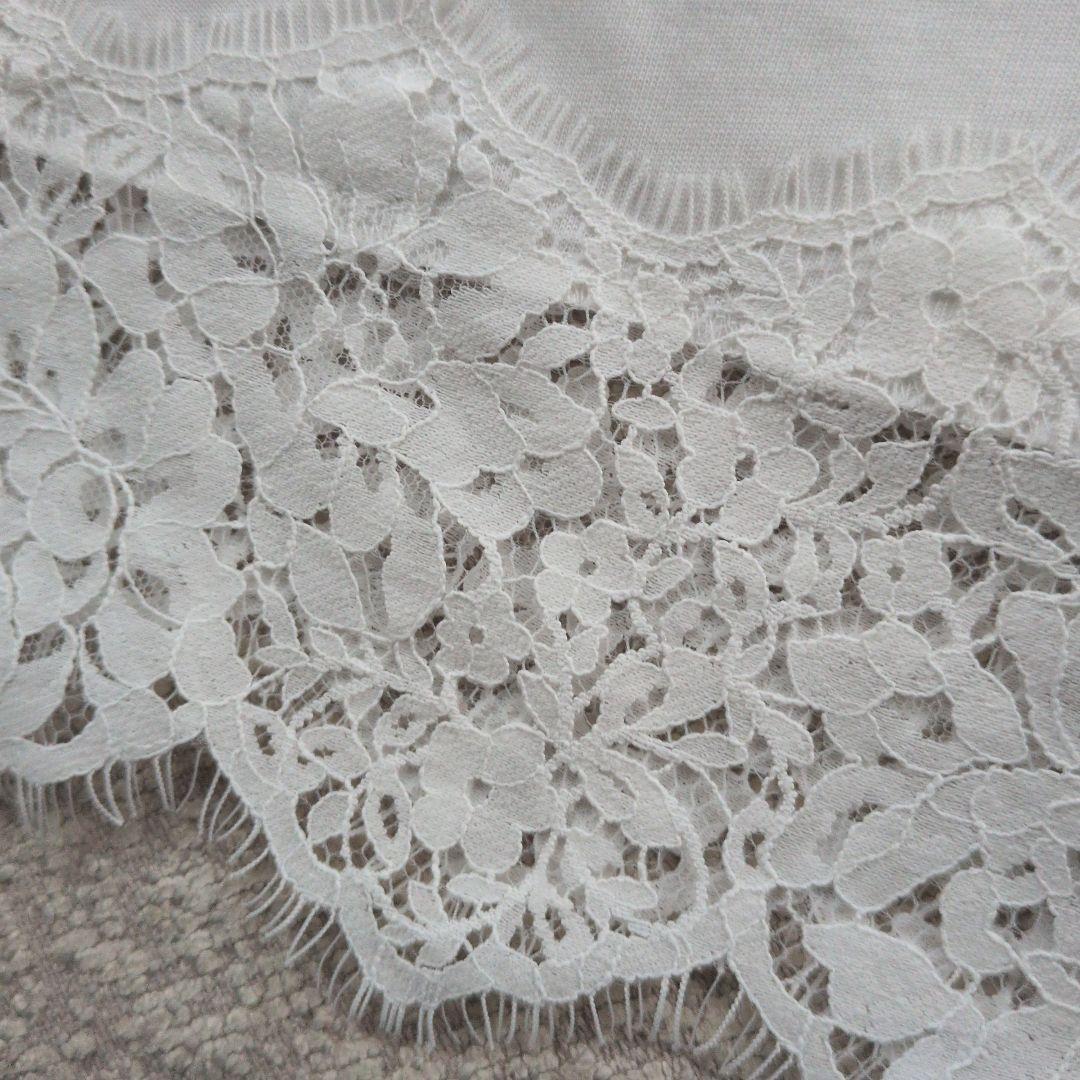 アルページュストーリー　正規品新品　裾レースロングTシャツ　白