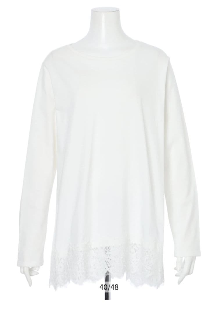 アルページュストーリー　正規品新品　裾レースロングTシャツ　白