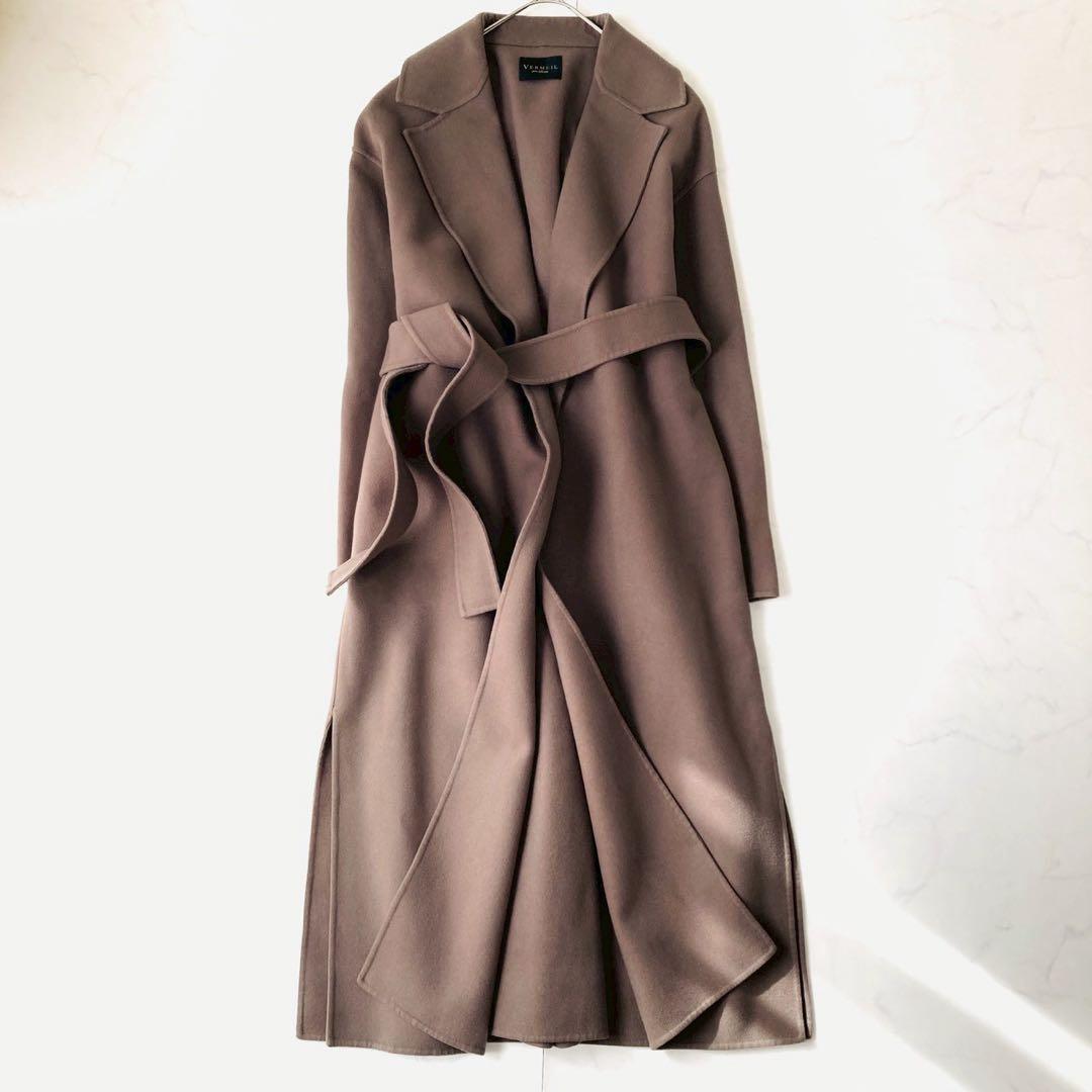 ヴェルメイユパーイエナ　リバーコート　ベルト　マキシ丈　オーバーサイズ　38