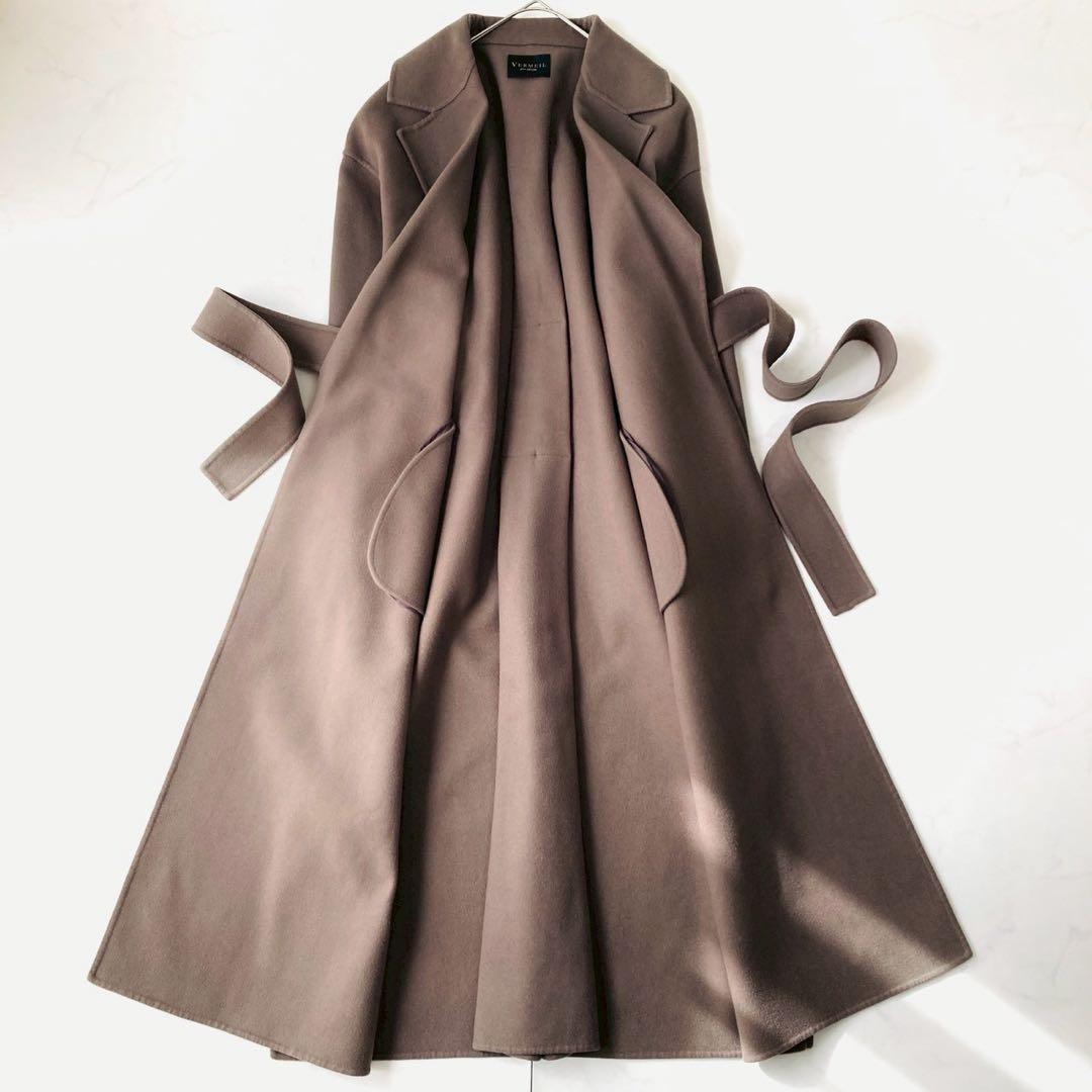 ヴェルメイユパーイエナ　リバーコート　ベルト　マキシ丈　オーバーサイズ　38