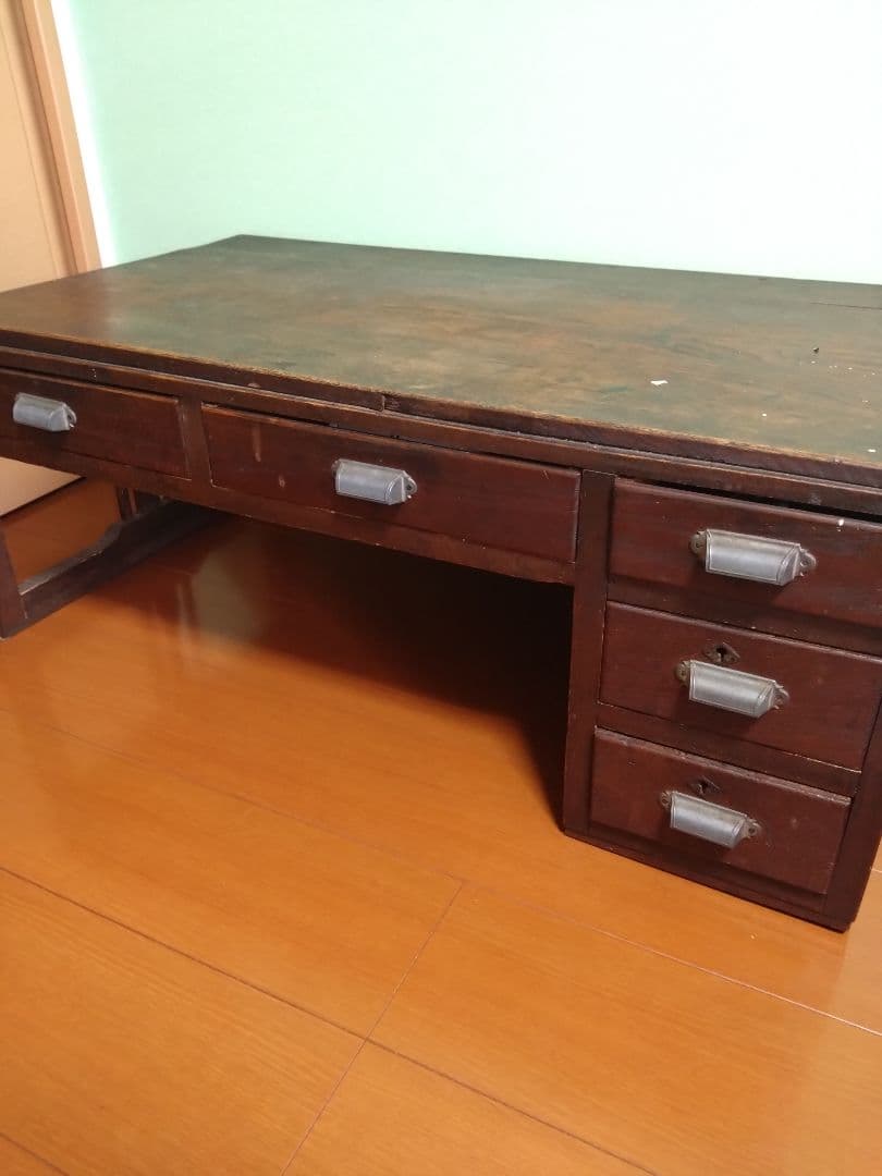 送料込　文机 古家具 書斎机 昭和レトロ　アンティーク家具　机　レトロ　大正時代