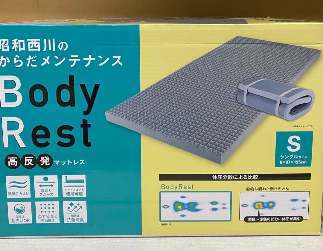 新品、未使用　昭和西川 高反発 ウレタン マットレス ボディ レスト シングル