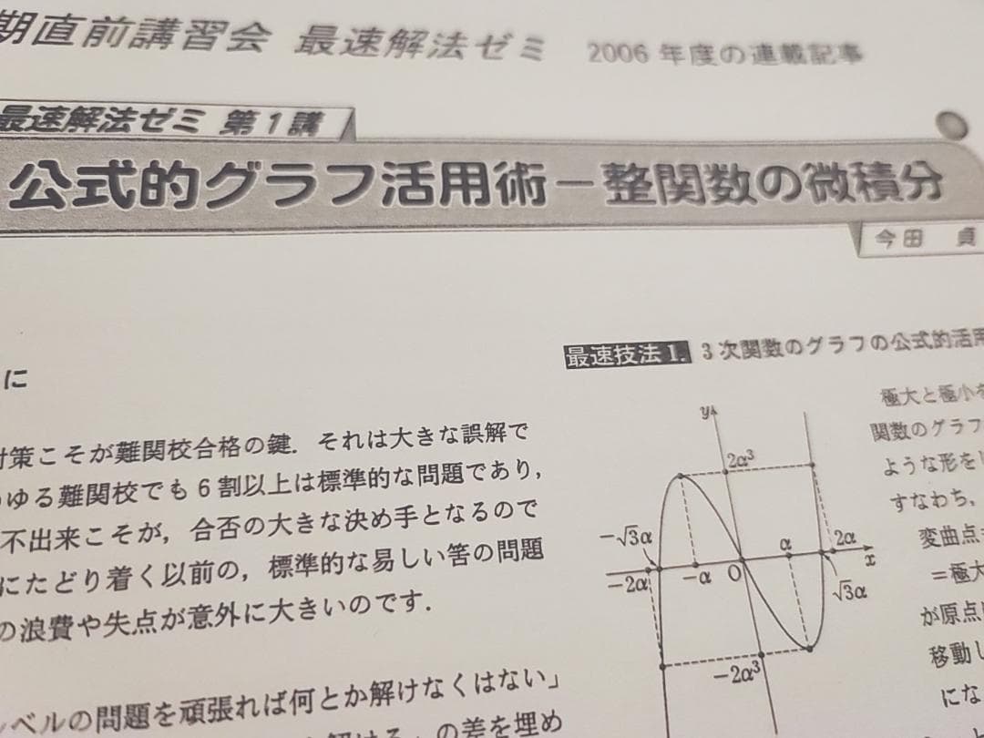 大数ゼミの今田先生による数学最速解法ゼミプリントフルセット　駿台　鉄緑会　河合塾