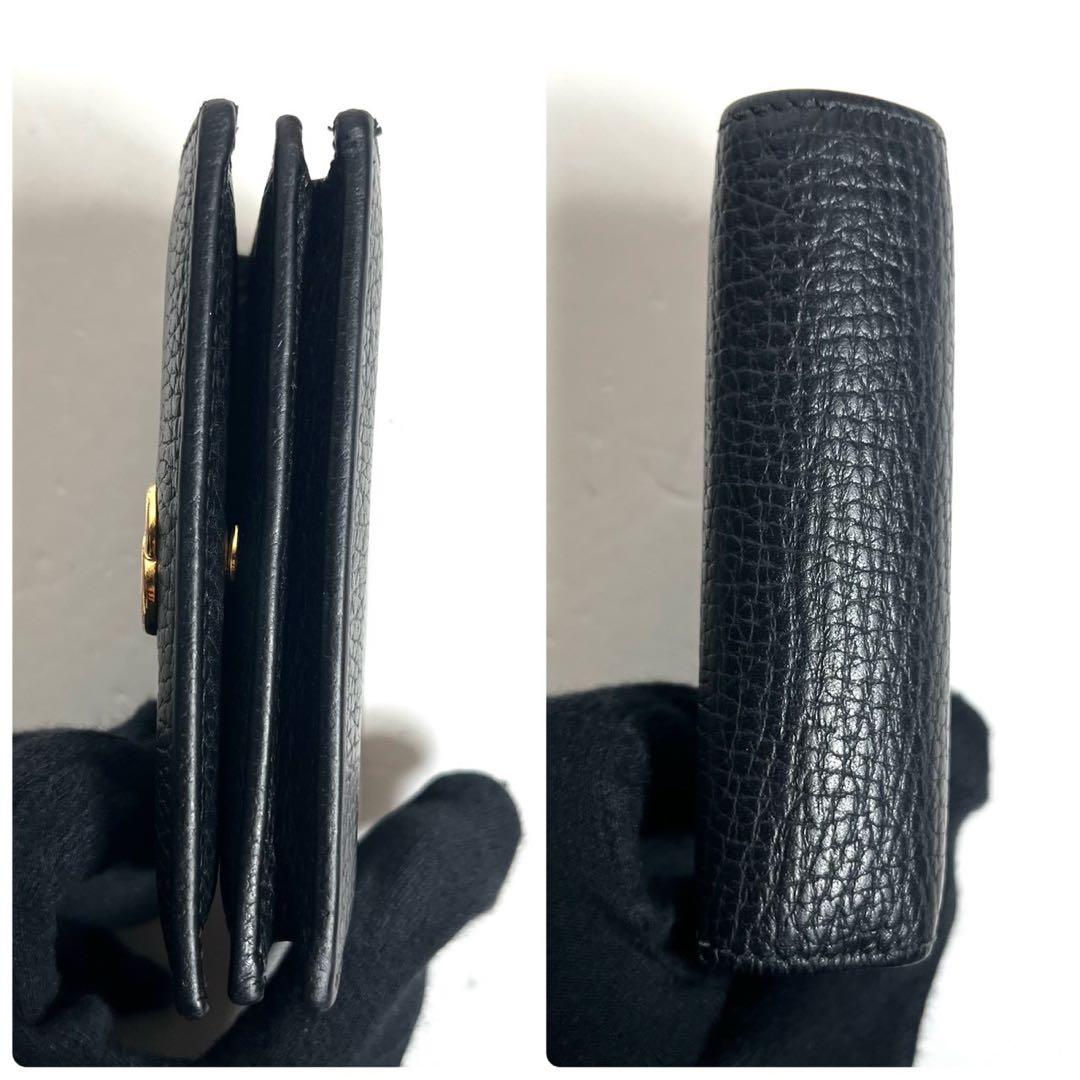 【極上美品・付属品完備✨】グッチ 二つ折り財布 マーモント ダブルG 黒